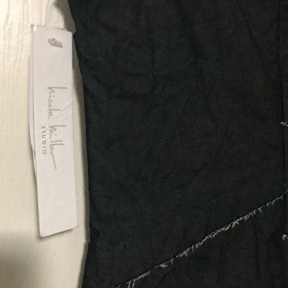 NWT $320 Nicole Miller Studio | Distressed Raw Edges Tier Crinkle Bodycon Dress - Picture 9 of 13